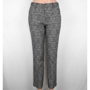 Vintage Talbots Y2K Womens 100% Silk Pants Size 12 Black White Boho Sleaze Funky